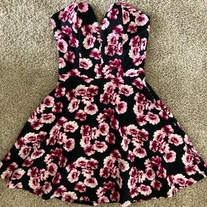Floral strapless mini dress